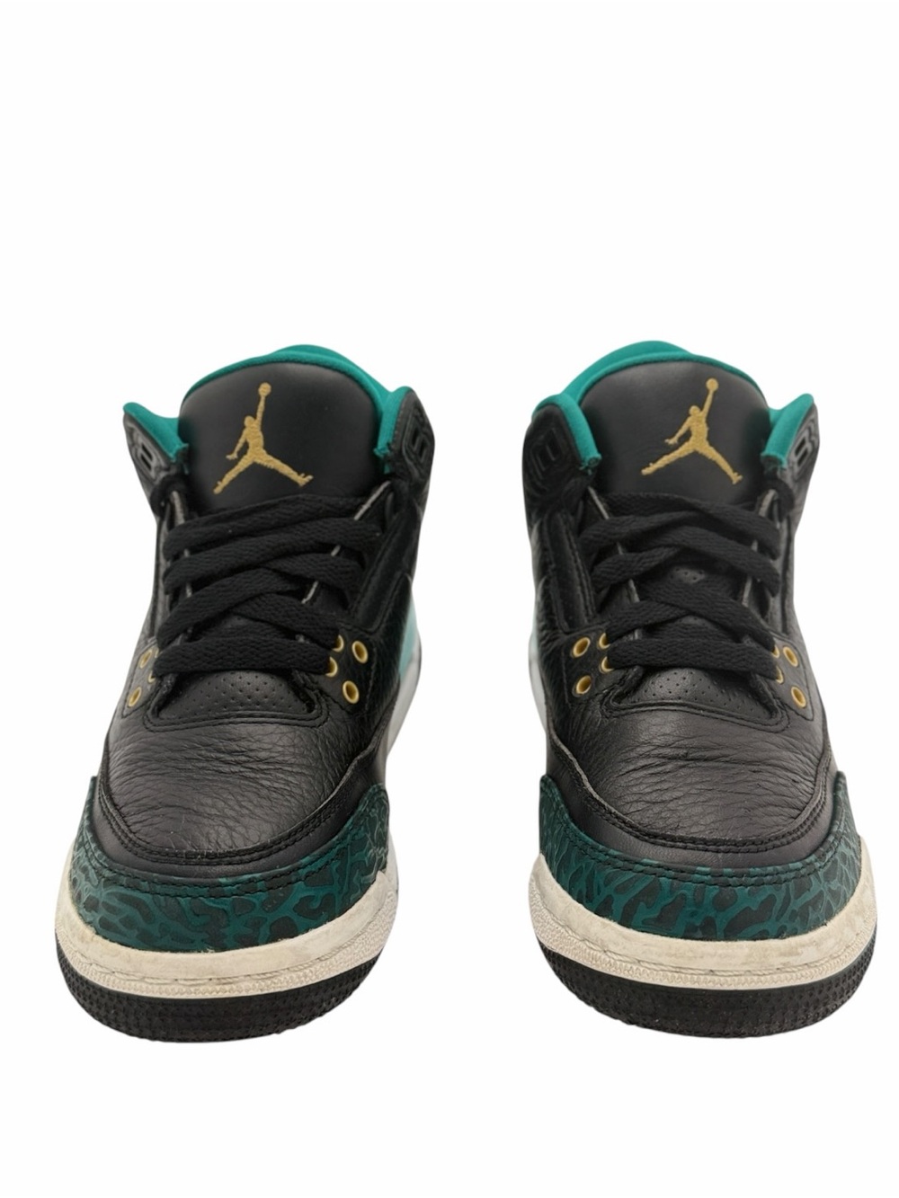 Air Jordan 3 Retro GS Rio Teal Black Metallic Gold Youth 3.5Y Sneakers 441140-01